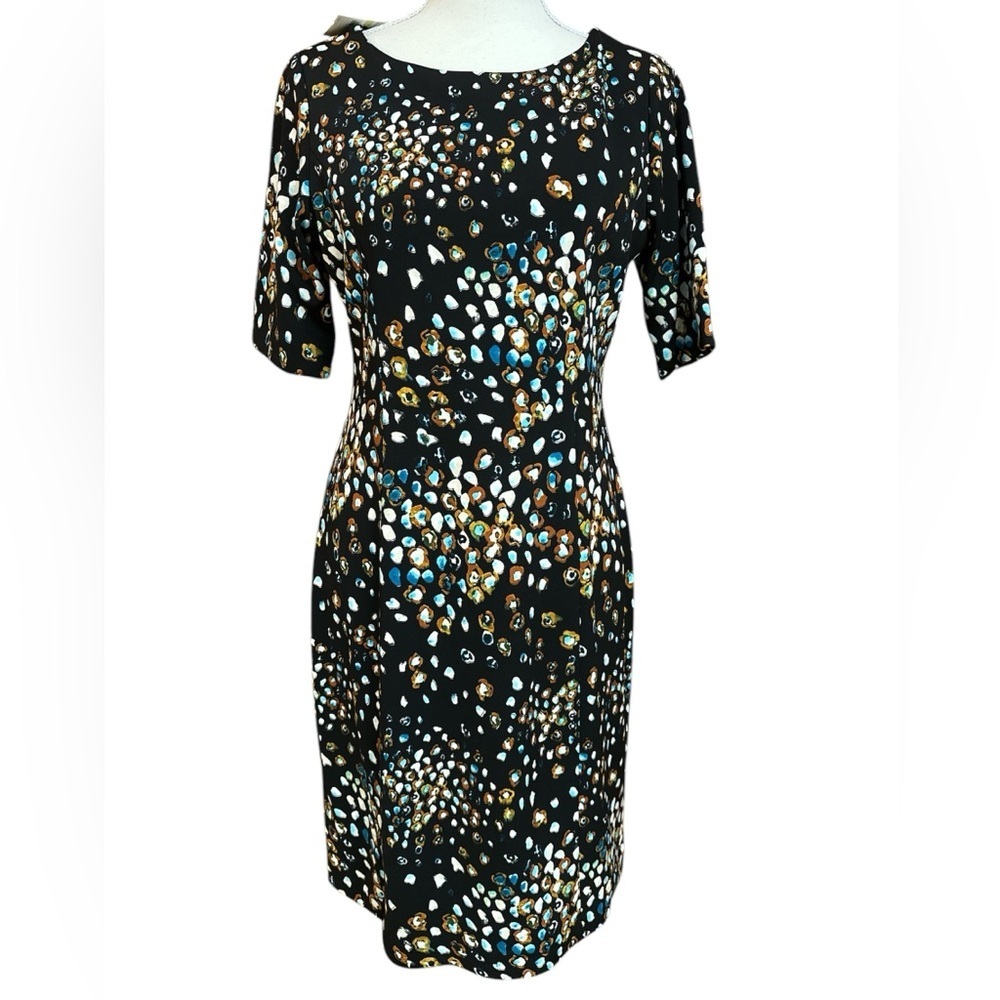 Alfani Rare Earth Outline Leo Scoop Neck Shortsleeve MIDI Career Dress S4 NWT